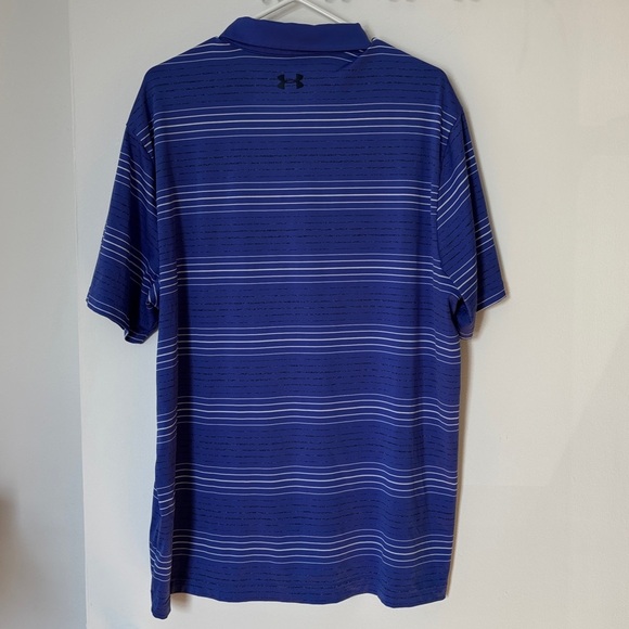 🎉4/30$🎉 Under Armour Navy and White Striped Polo - Picture 5 of 5